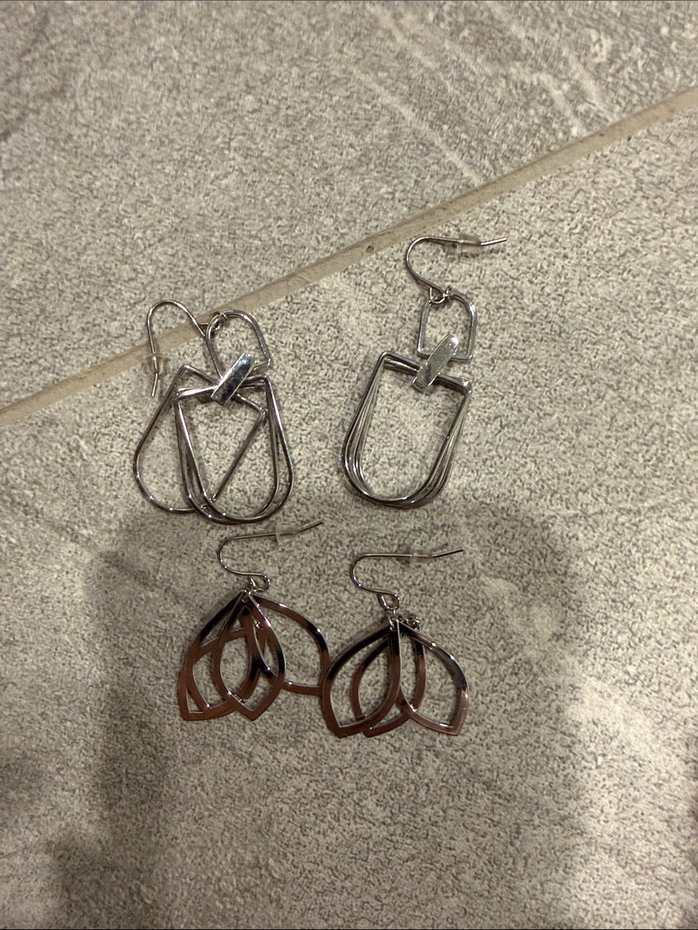 2 Pairs Origami Owl Silver Dangle Earring Set - Two Styles